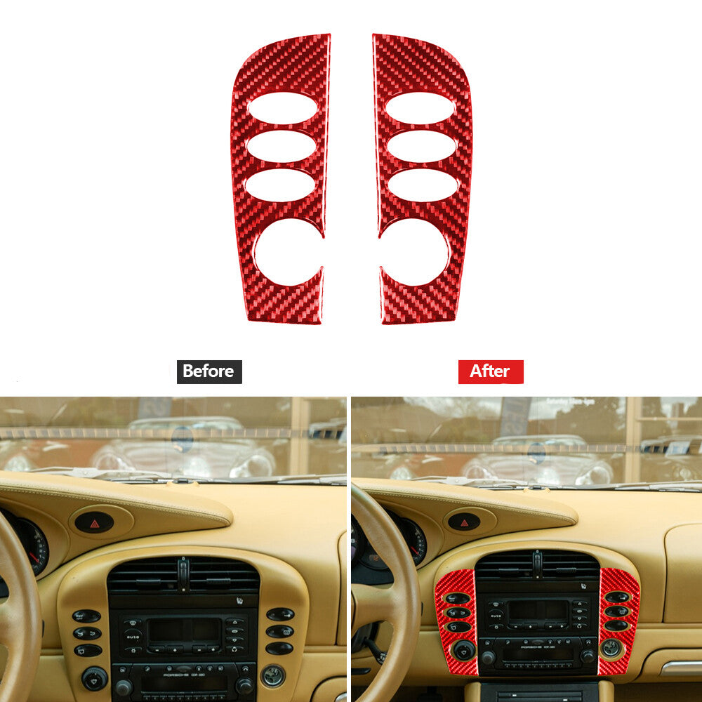 2Pcs Red Rear Door Handle Frame Trim Cover Carbon Fiber for Jaguar XF 2009-2011 v