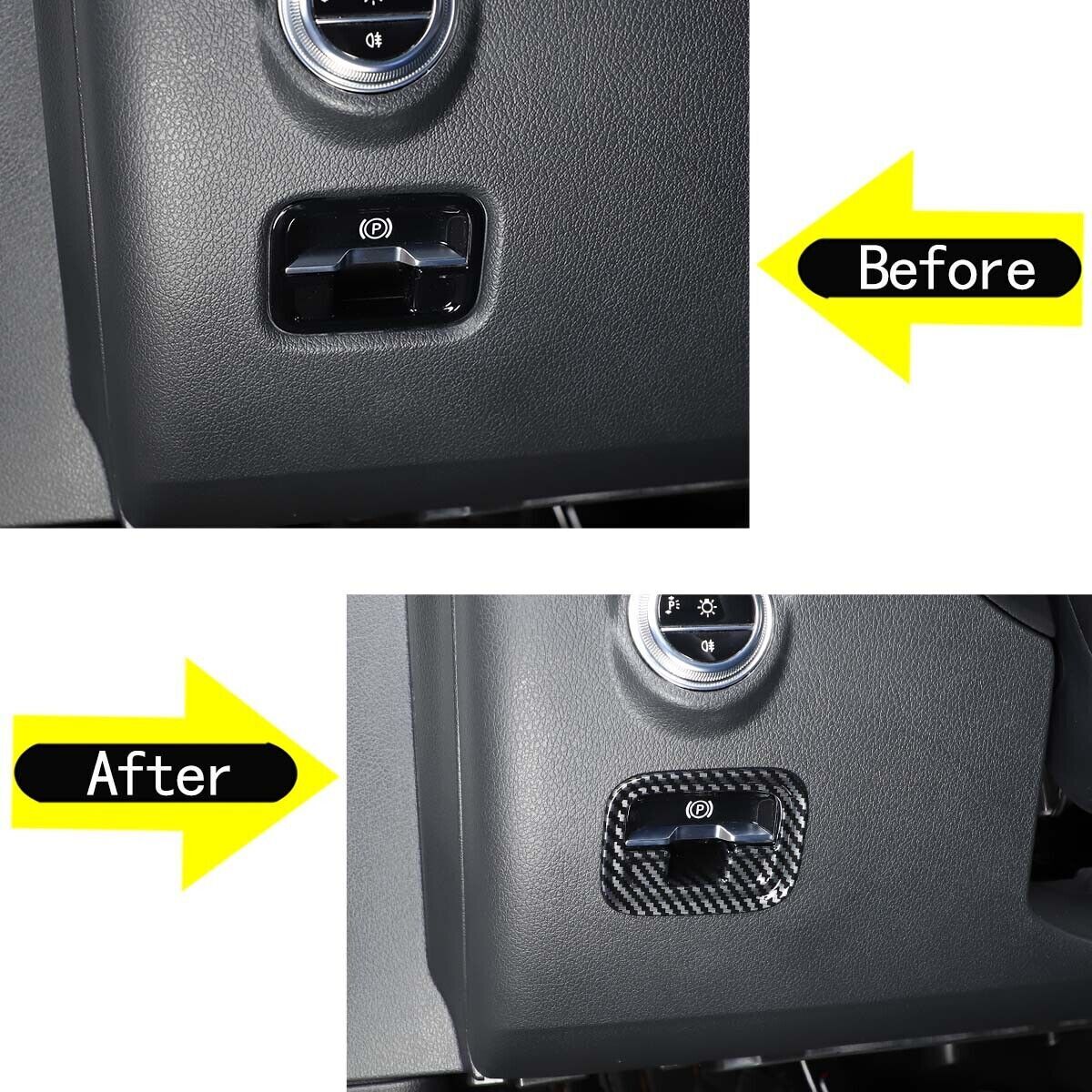 Carbon Fiber ABS Electronic Handbrake Switch Cover for Benz C Class W206 2022-23