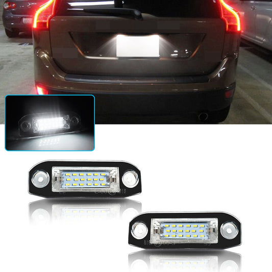 2-Piece 18-SMD White LED License Plate Bulbs for Volvo S60, V60, XC60, XC70, XC90 Q