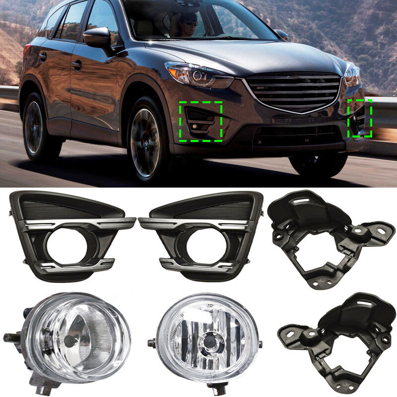 6PCS for Mazda CX-5 2013 2014-2016 Fog Lamp+Fog lamp Cover +Fog Light Bracket