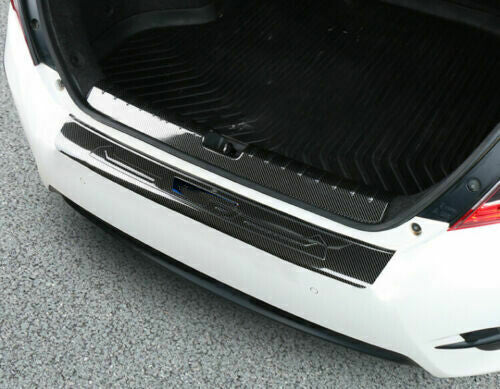 2Carbon Fiber Brushed Rear Bumper Sill Plate Protector for Honda for Civic 2016-2021