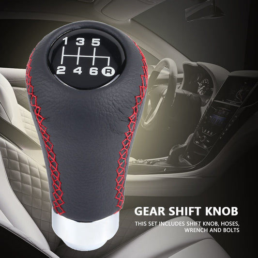 Universal Car Vehicle 6 Speed Gear Shift Knob with 3 hoses (8mm,10mm,12mm) Q