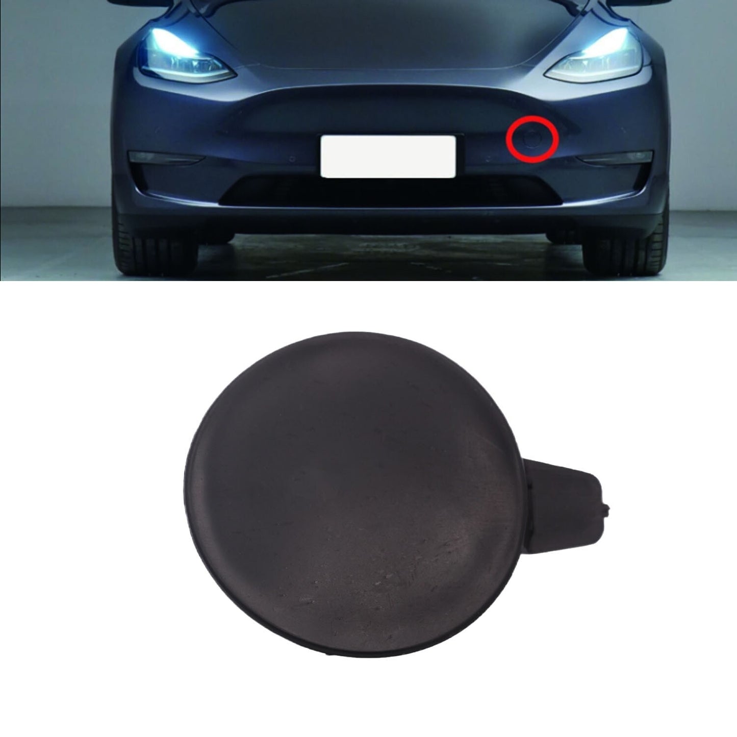 Front bumper tow hook cover for Model Y 2020 - 2022 1493746-00-A- n