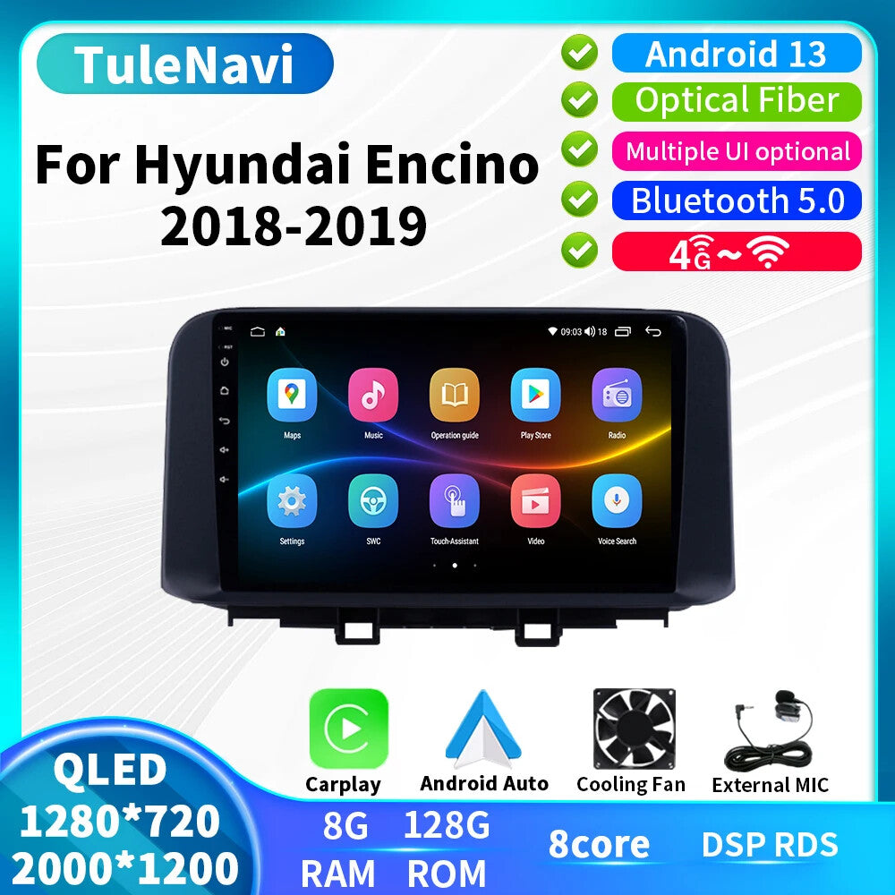 for Hyundai Encino Kona 2018-2019 CarPlay Car Radio GPS Stereo Player Screen