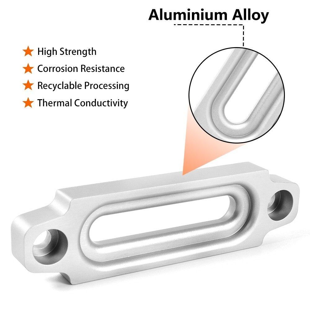 Silver Universal ATV UTV Hawse Fairlead Winch Synthetic Rope Bolt Pattern 4.8 Q