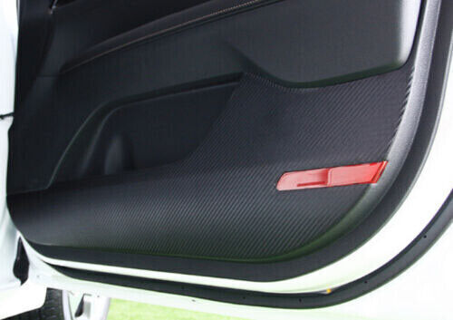 PU Carbon Fiber Leather Inner Door Anti-Kick Panel Trim for Kia K3 Forte 2019-23