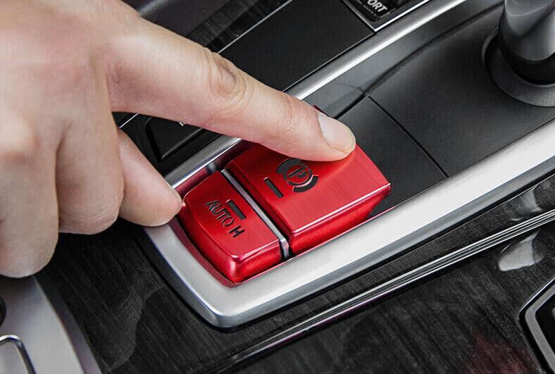 for BMW X3 G01 X4 2018-2021 Red Aluminum Console Electronic Handbrake Trim 2PCS