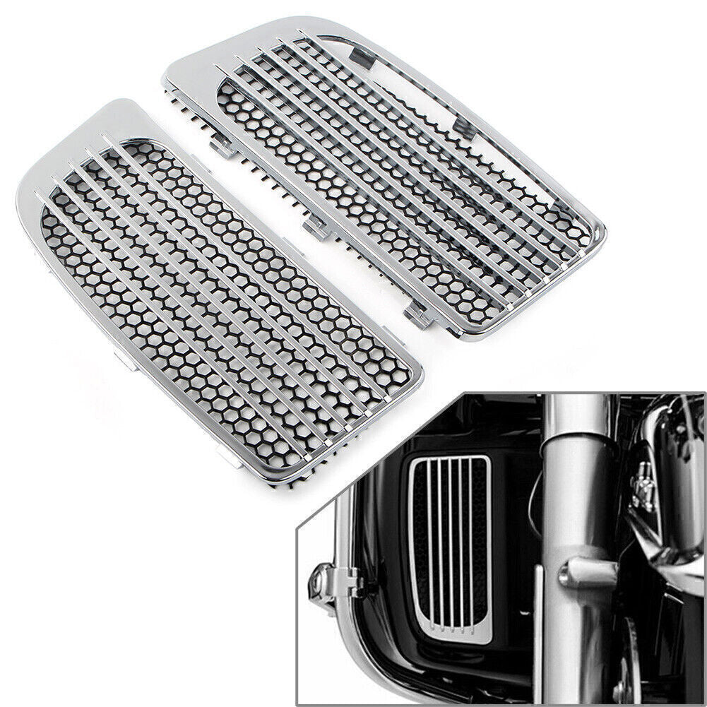 For 2014-20 for Harley Road Glide Chrome Lower Fairing Radiator Screen Guard Grills Q