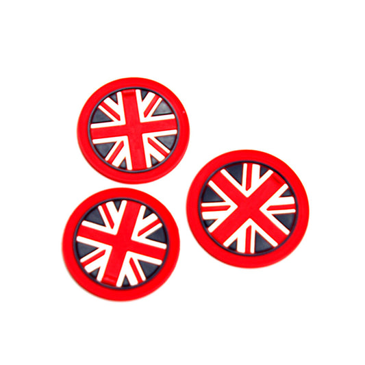 3Pcs For JCW R55 R56 R57 R58 R59 Union Jack Anti-Slip Cup Coaster Mat Pad Red Q