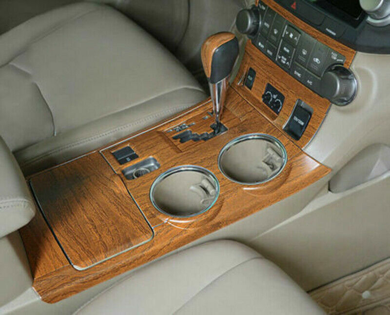 for Toyota Highlander 2008-2013 Wood Grain Gear Shift Box Panel Frame Cover Trim