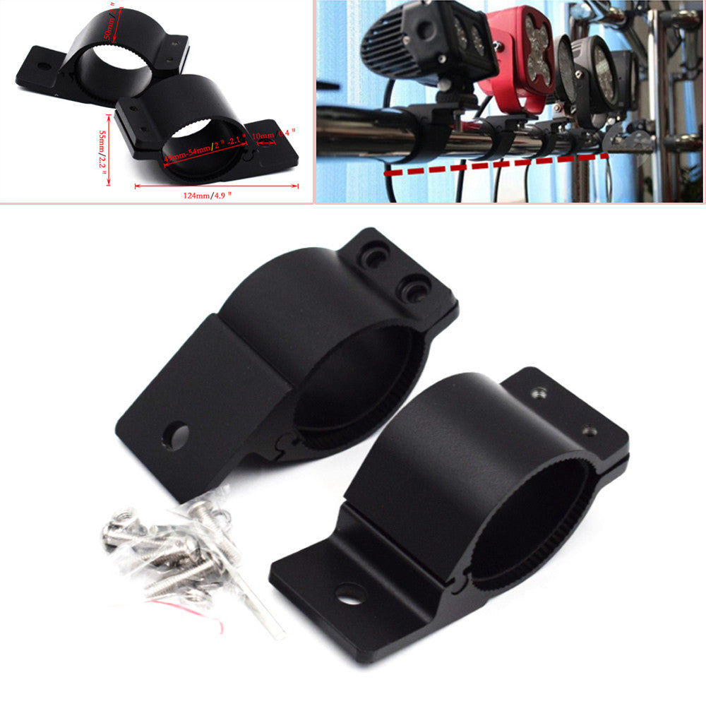 2-piece clamping round tube mounting bracket for 49-54mm bull rod LED work light - n
