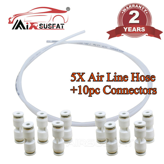 for Mercedes Suspension Air Line Hose 5m+ Repair Straight Connectors 10pc -4MM