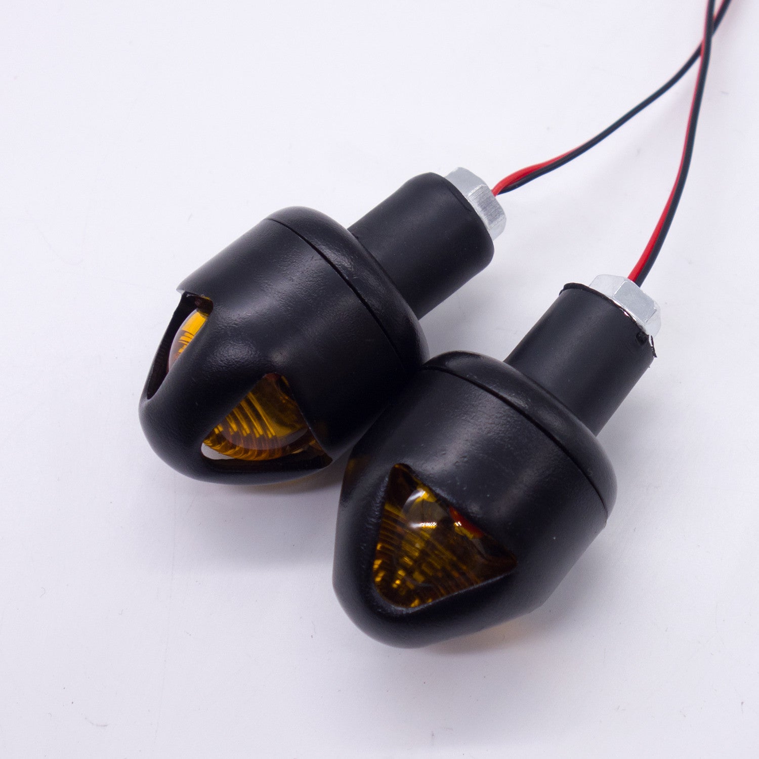 Black Handlebar Turn Signal Grip Bar End LED Plug Strobe Side Marker Light Q