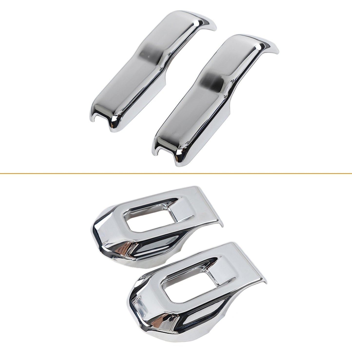 4-pack Hood Catch Hinge Cover Trim Chrome For 2018-2024 for Jeep for Wrangler JL JT Part