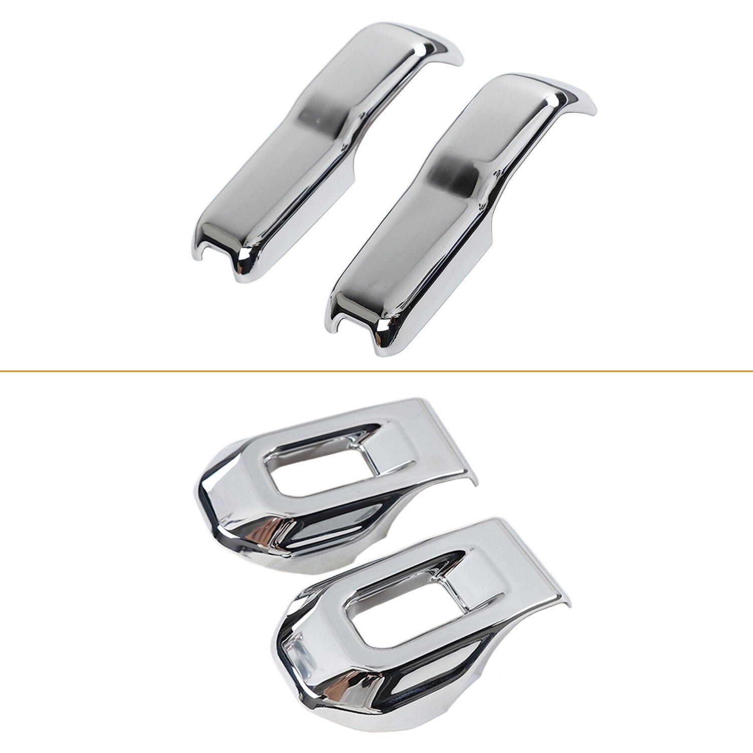 4-pack Hood Catch Hinge Cover Trim Chrome For 2018-2024 for Jeep for Wrangler JL JT Part