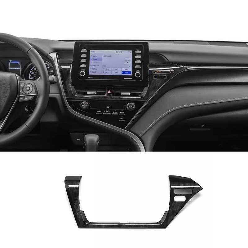 For Toyot@a for Camry 21-2023 Black Wood Grain Middle Console Navigation Panel Trim n