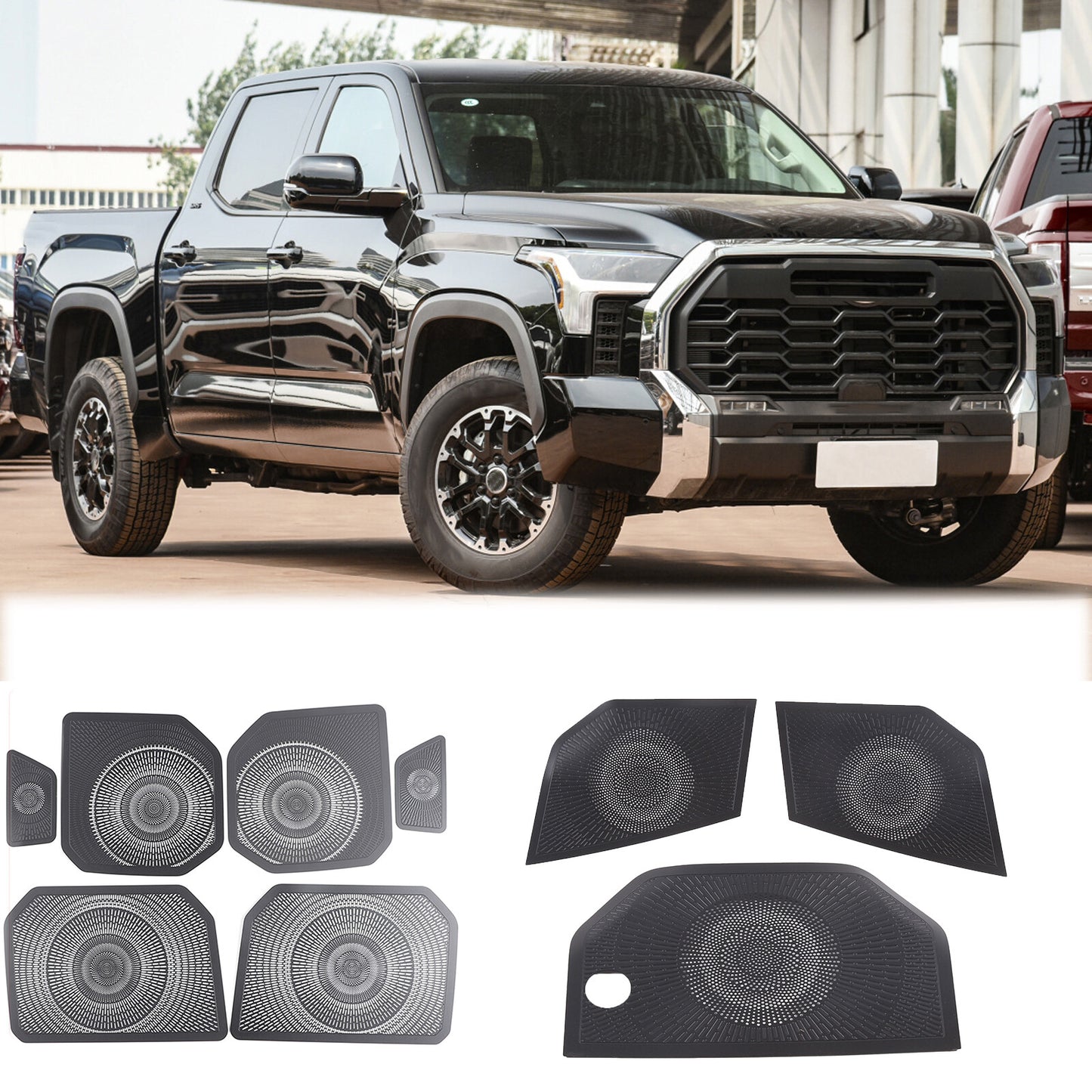 9-Piece Black Steel Interior Speaker Audio Cover Trim for 2022-2024 Tenderloin n