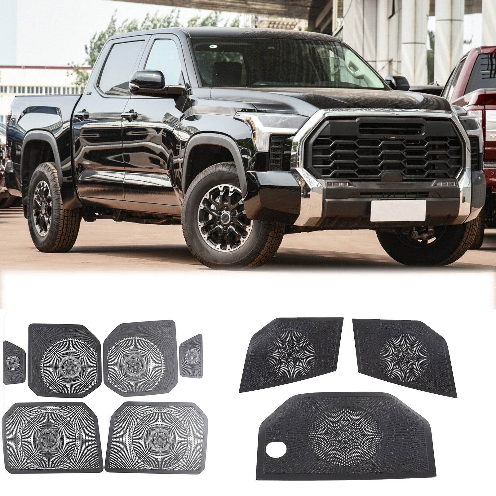 9-Piece Black Steel Interior Speaker Audio Cover Trim for 2022-2024 Tenderloin n