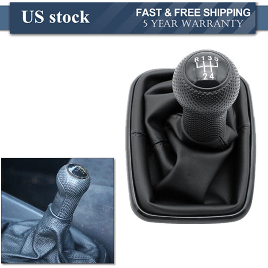 5-SPEED Shift Knob Shifter Gear Boot for 99-2005 for VW for Golf for Bora for Jetta GTi R32 MK4 Q