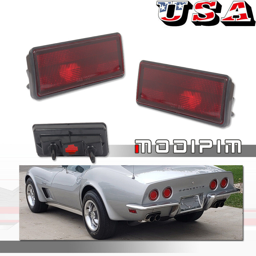 LH&RH red lens rear marker light housing for Corvette C3 1974-1979 - v