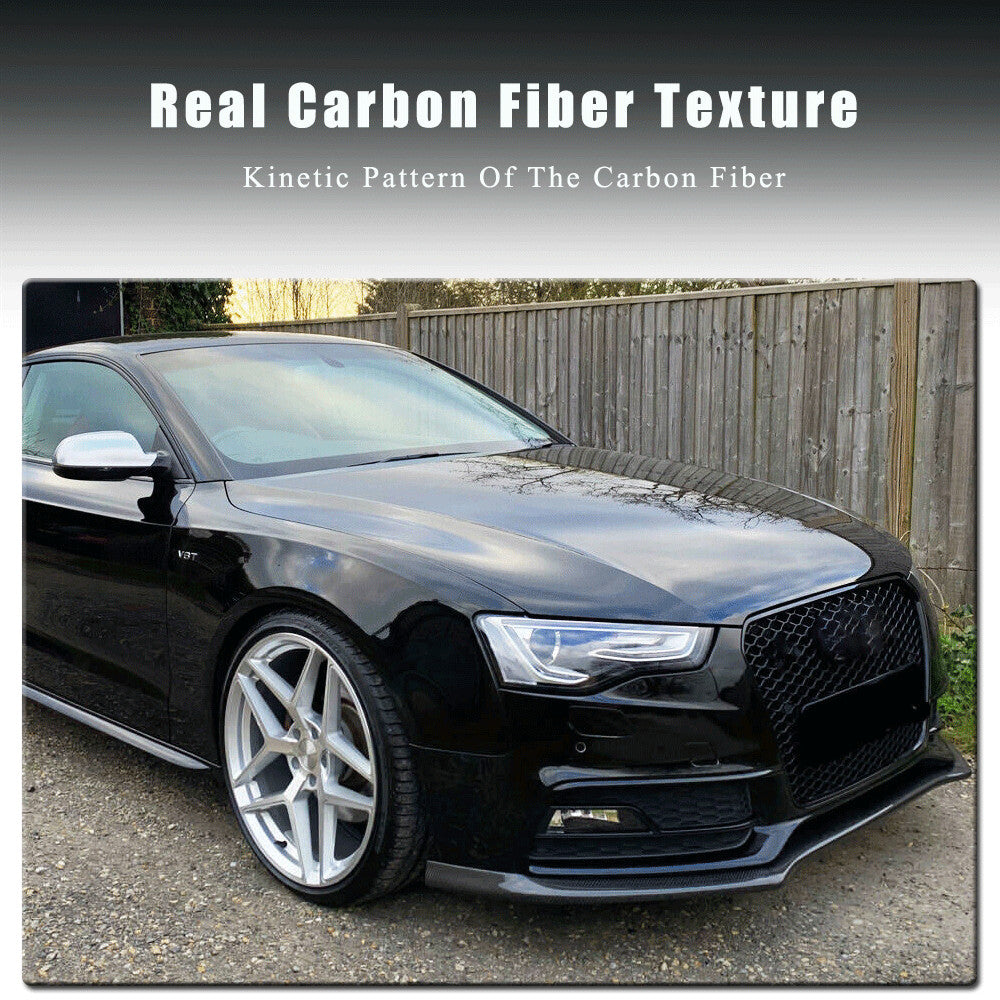 for Audi S5 SLINE B8.5 2013-17 Coupe Real Carbon Fiber Front Bumper Lip Spoiler