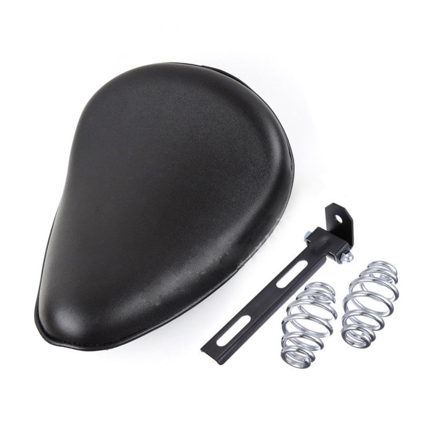 Black PU Leather Solo Drive for Seat Spring  Bracket for Harley Chopper Bobber Q