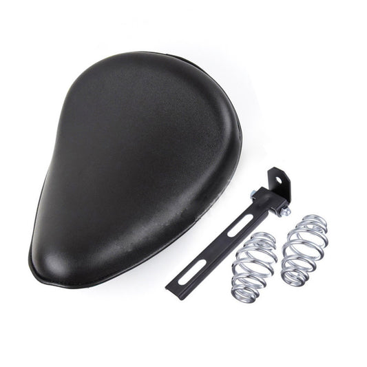 Black PU Leather Solo Drive for Seat Spring  Bracket for Harley Chopper Bobber Q