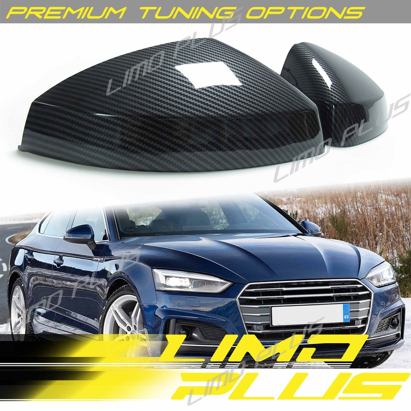 With Lane Assist Carbon Fiber Look Side Mirror Cover Caps for for Audi A3 8V S3 RS3 v