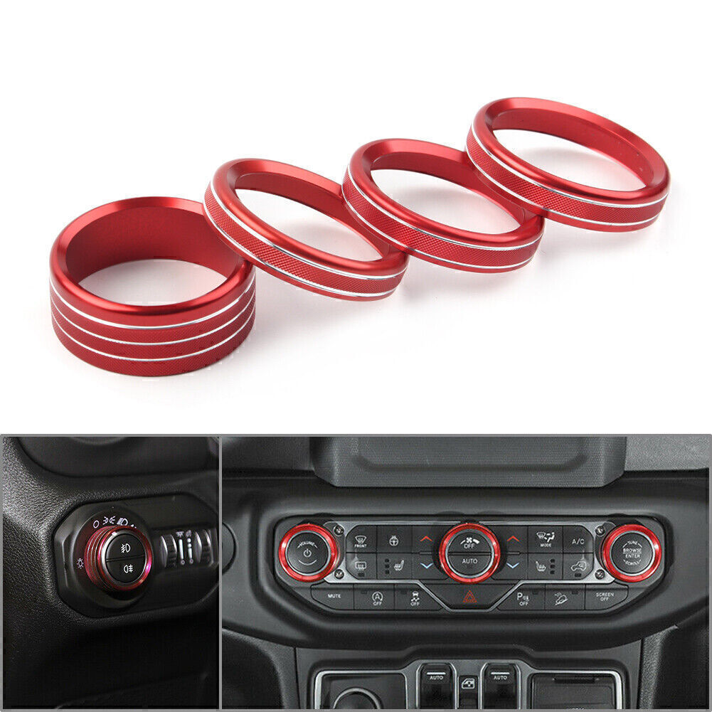 For 18-2020 for Jeep for Wrangler JL 4x Air Conditioner Switch Knob Ring Cover Trim
