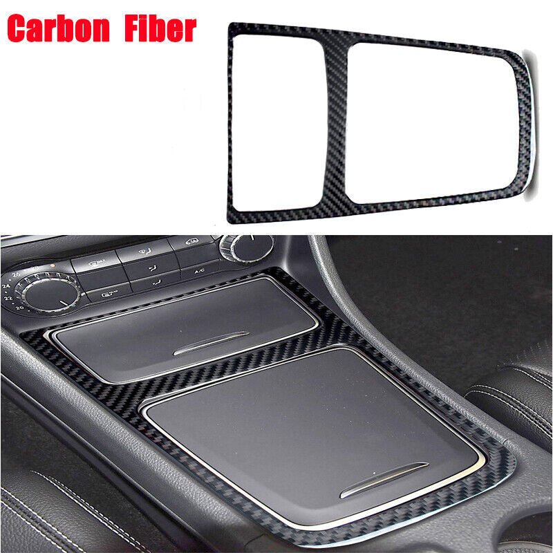 Carbon fiber automotive center storage box cover decorative sticker for A-Class, CLA, GLA- n