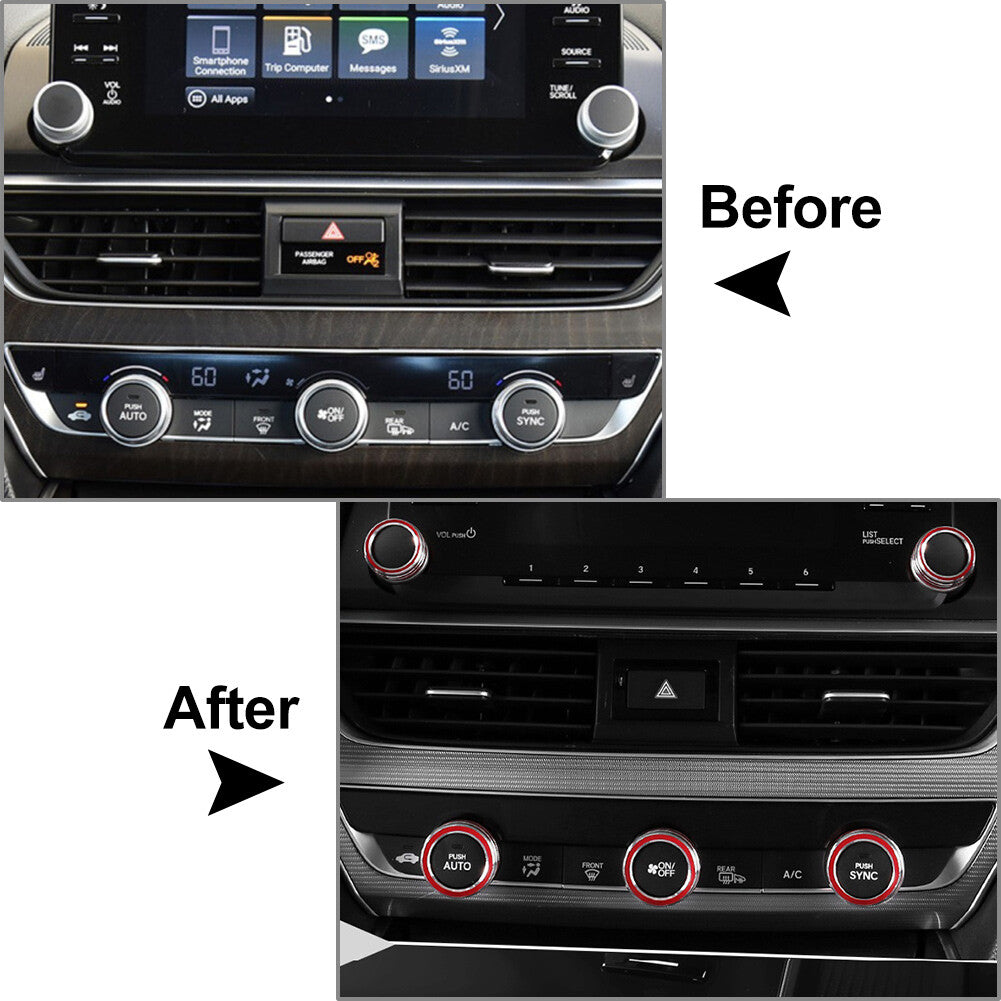 Fits for Honda Accord 10th Generation AC Climate Control Switch Knob Ring Cover Trim