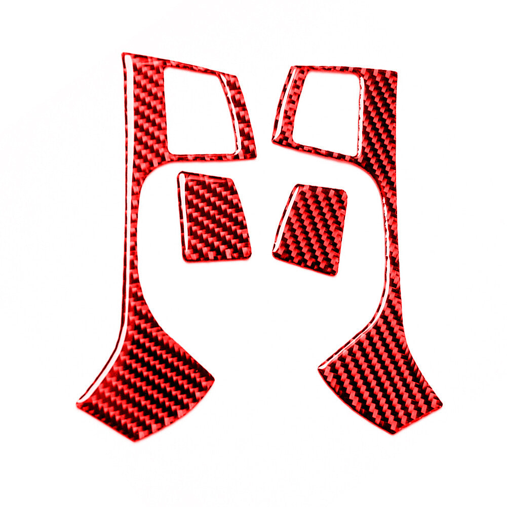 2Pcs Carbon Fiber Center B-Pillar Panel Cover Trim For Taycan 2019-2022 v