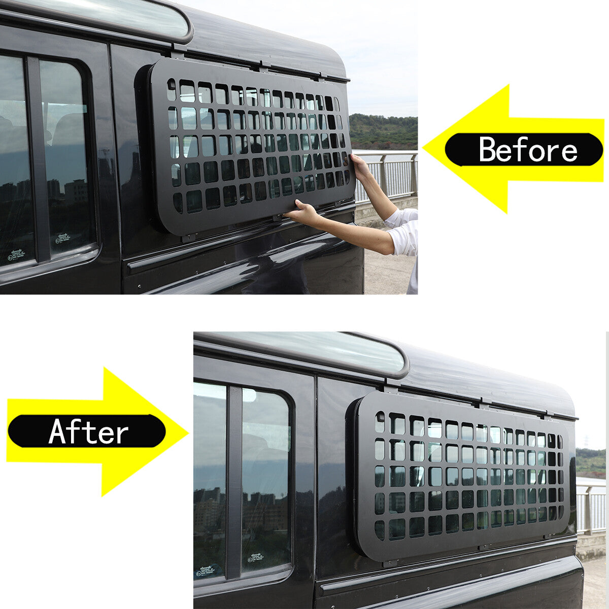 Rear window armor protective film L&R 2X for Land Rover for Defender 2004-2019 n