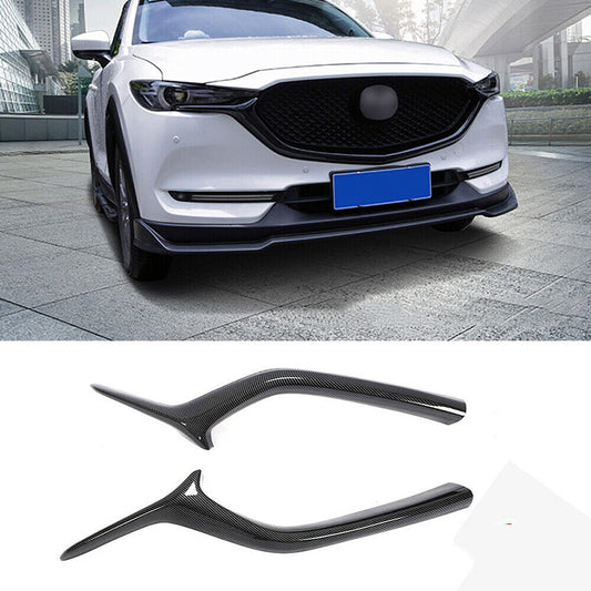 for Mazda CX-5 CX-8 2017-2021 Carbon Fiber Front Grill Grille Frame Cover Trim
