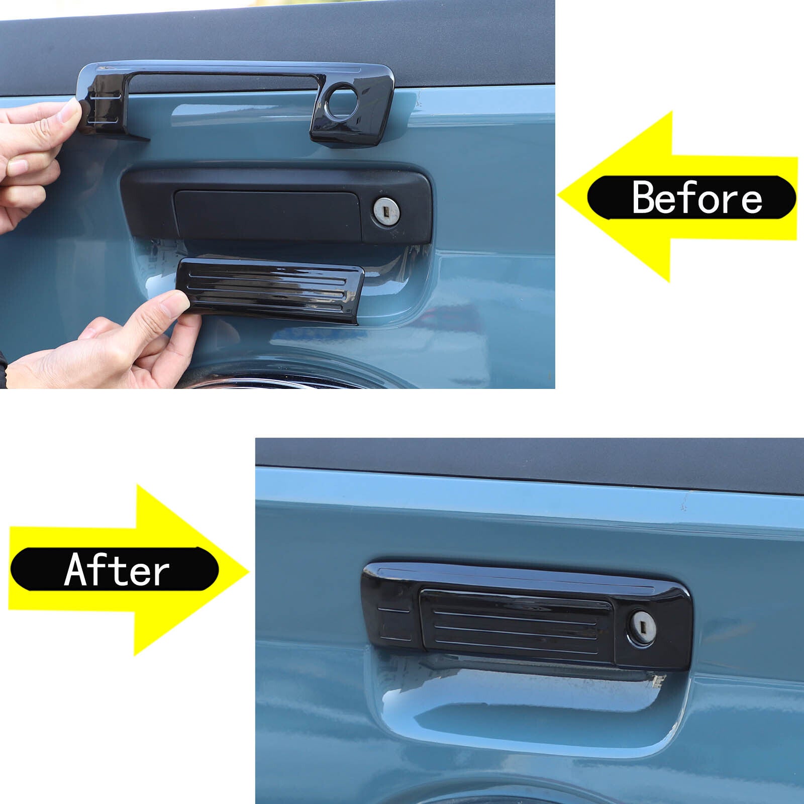 Black rear tailgate handle cover trim for 2022-23 Maverick n