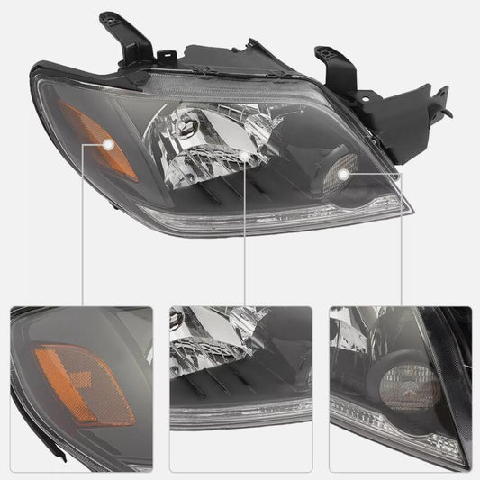 Replacement parts for halogen headlight assemblies of for Mitsubishi Outlander LS/XLS LH vehicles (models 03-06)