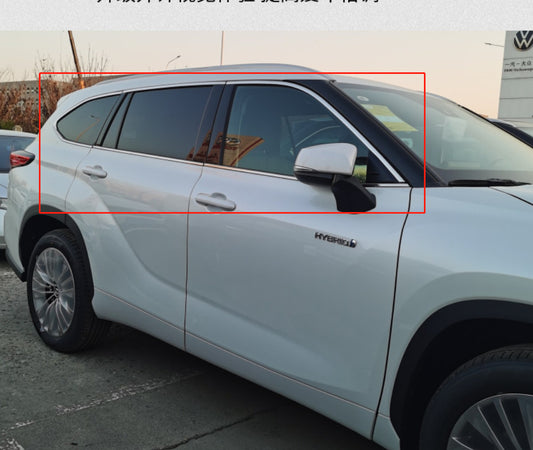 2020 2021 2022 Suitable for Toyota Highlander Titanium Window Frame Silver Protective Cover Trim