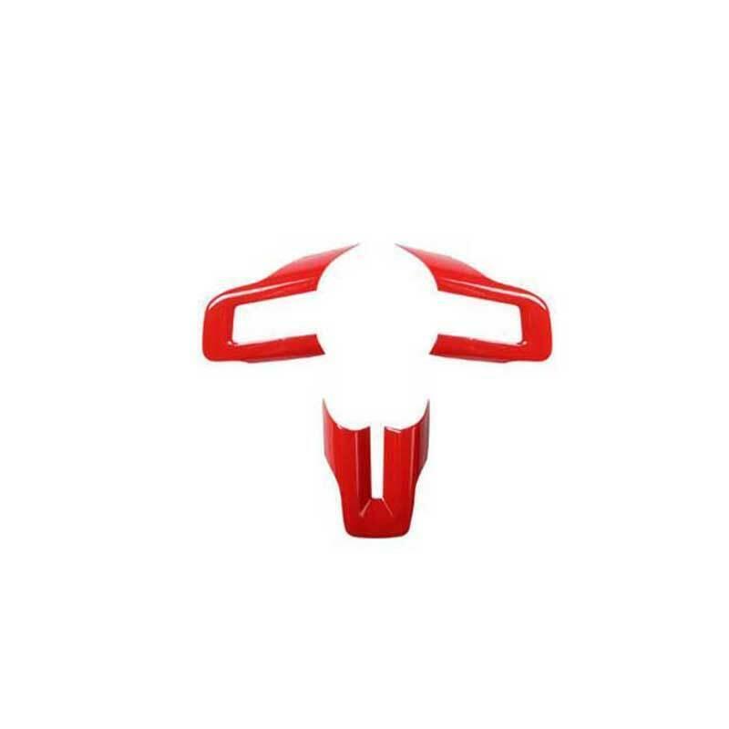 Fit for Ford for Mustang 2015-2022 Paint Red Steering Wheel Panel Cover Trim 3PCS