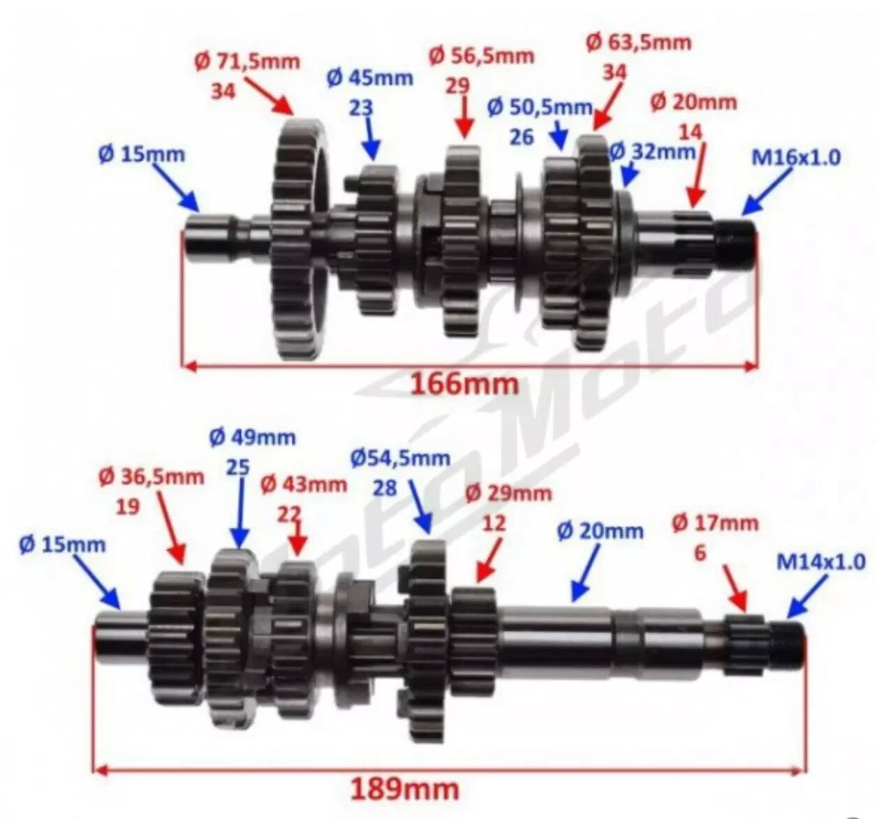 New Reverse Main Gear And Counter Shaft Gear Set For BASHAN 250CC BS250 BS250-5B