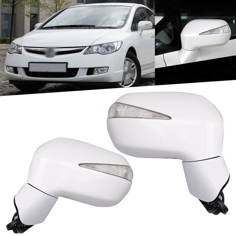 2-pack for Honda for Civic FA1 FD1 FD2 2006-2011 LHRH Assy LED 5-pin rearview mirrors