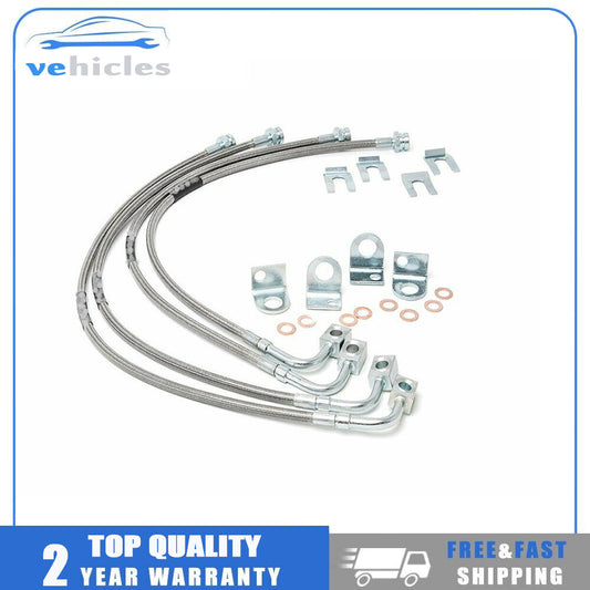 Stainless steel brake cable (front and rear) for Jeep for Wrangler 2.0, 3.6L, and 3.8L models (2007-2018). Model 89716.