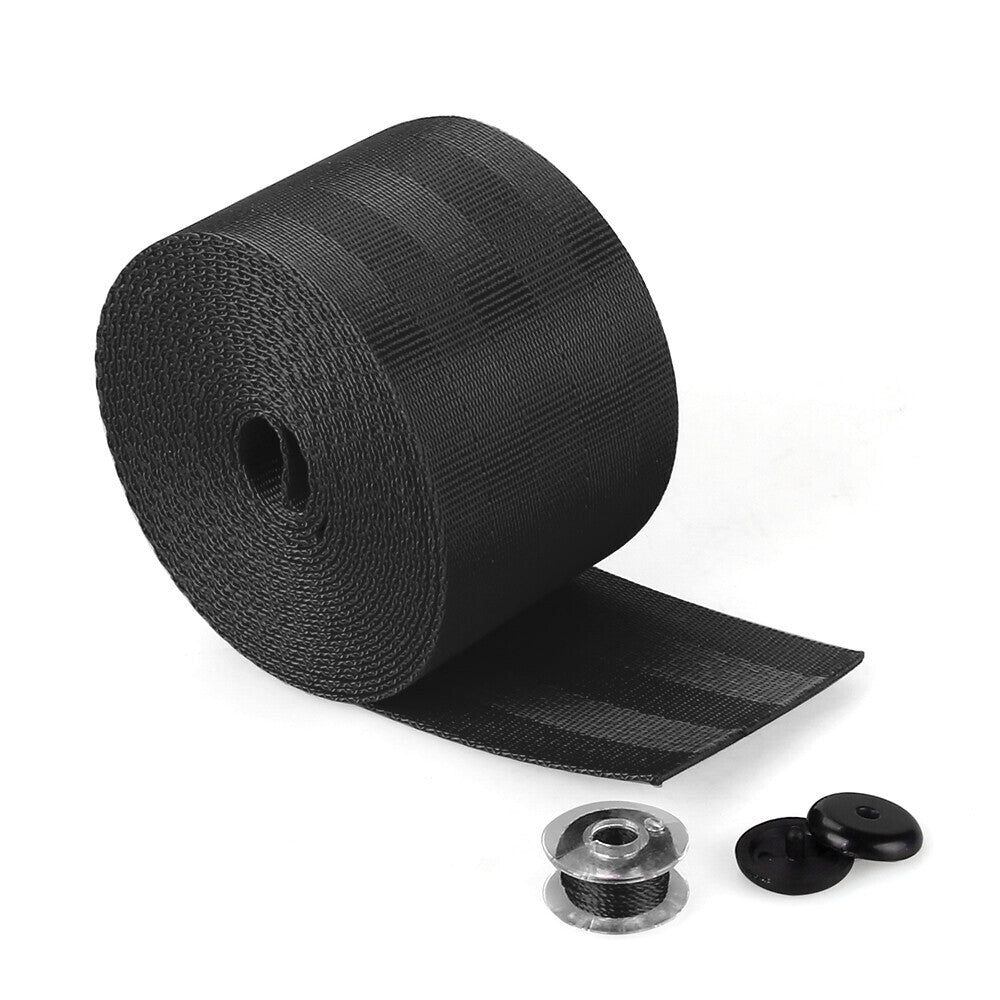 3.5m Retractable Nylon Safety Strap Car for Seat Belt Webbing Polyester Lap Black Q