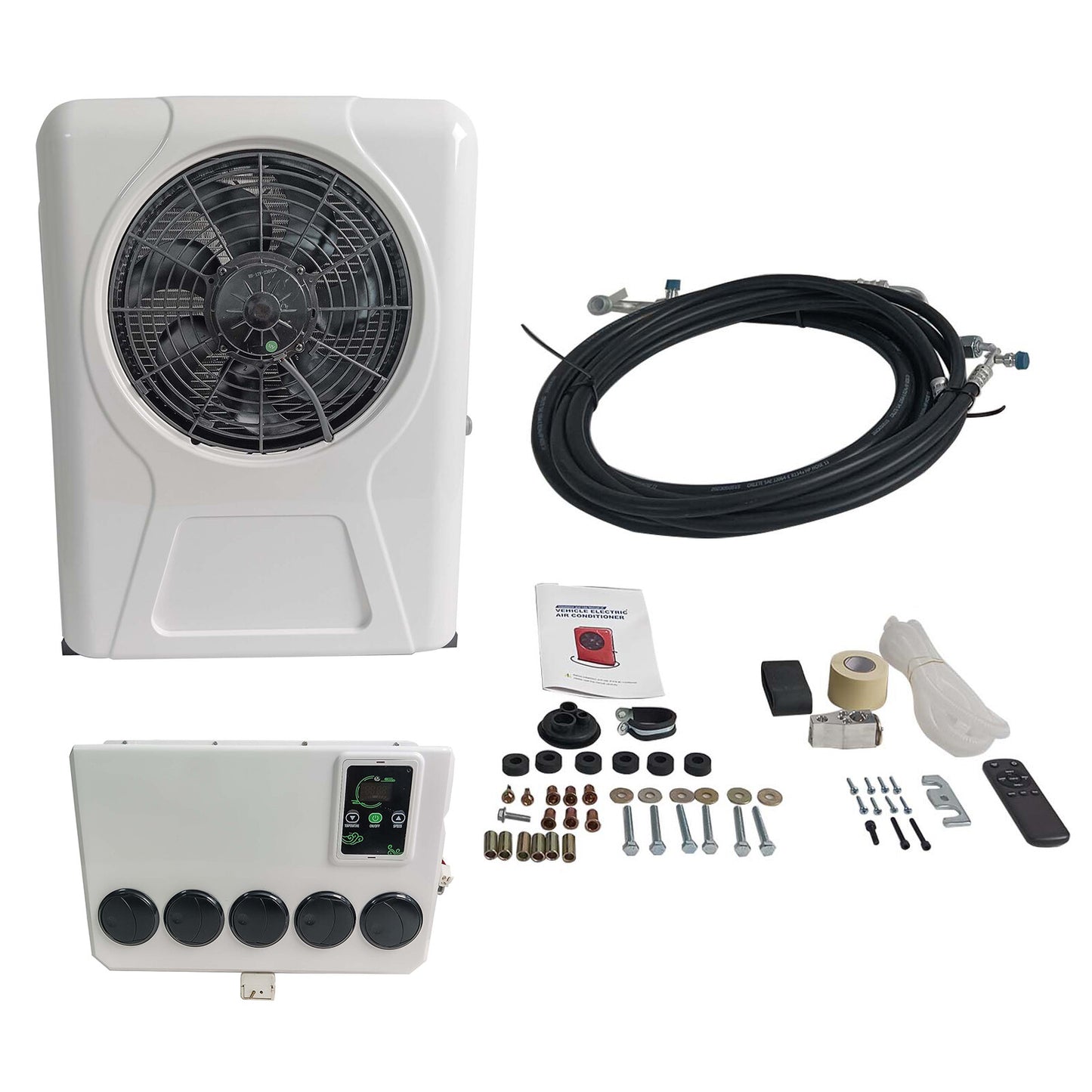 Air Conditioning Kit for Semi Trucks Bus RV Caravan 60A-80A 12V 12BTU Cooling