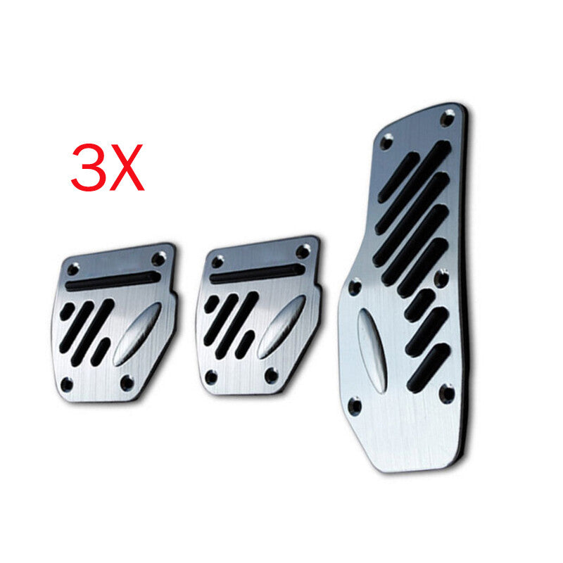 3PCS Car Aluminum Alloy Accelerator Pedal Foot Pedals Cover For Brake Clutch v
