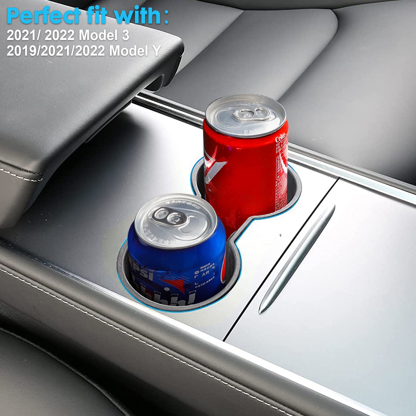 1-piece cup holder for Model 3 Y insert console cup holder with protective rubber - n