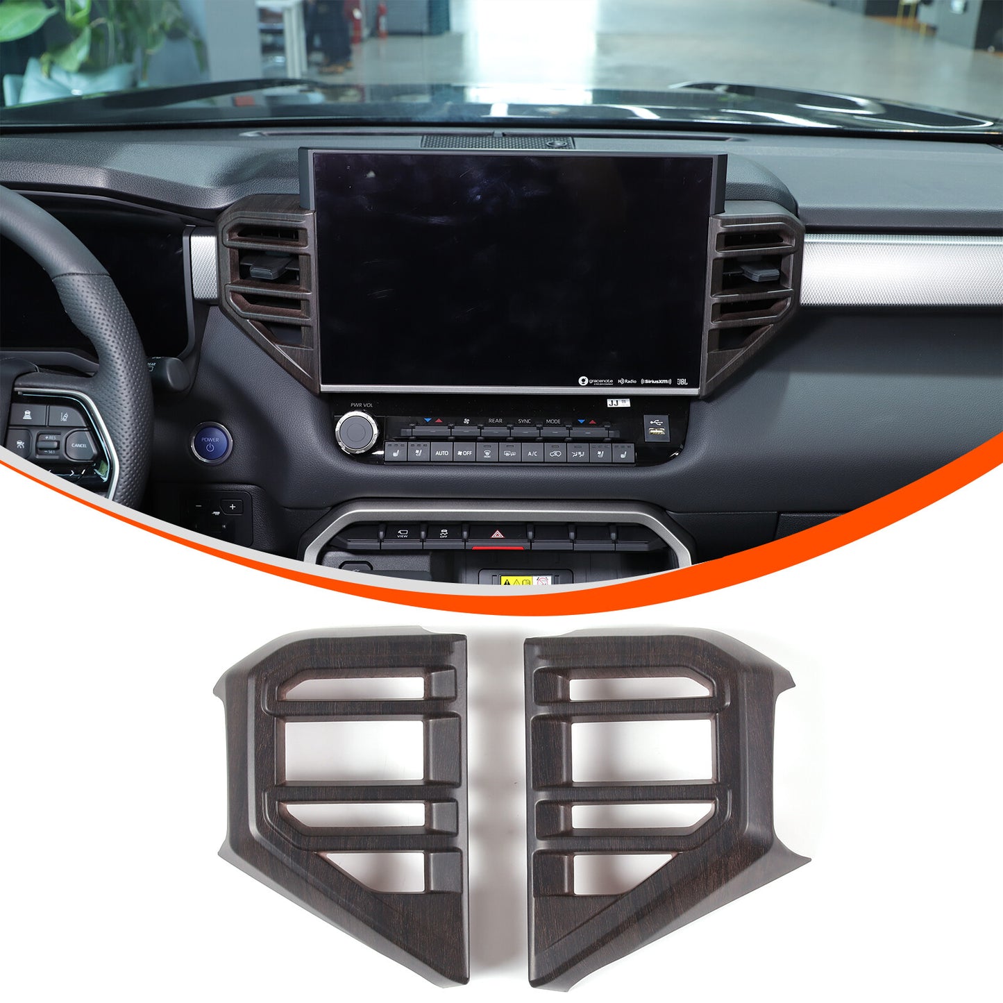 Matte Black ABS Navigation Screen Frame Trim for Jaguar 2013 - 2018 US- v