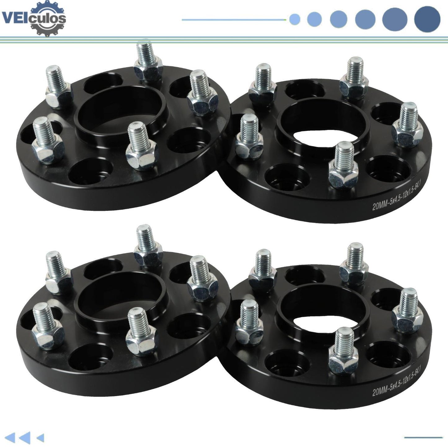 4Pcs 20mm 5x4.5 Wheel Spacers Adapters for Honda Accord CR-V for Acura MDX CSX