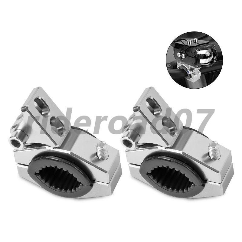 Silver Motorcycle Mount Bracket Clamp Fit LED Spot Light Headlight Lamp18-30mm