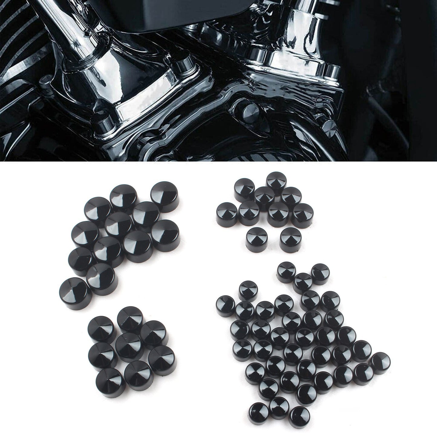 CNC Black Motor Engine Bolt Cover Caps for Harley Street Glide Road King Softail Q