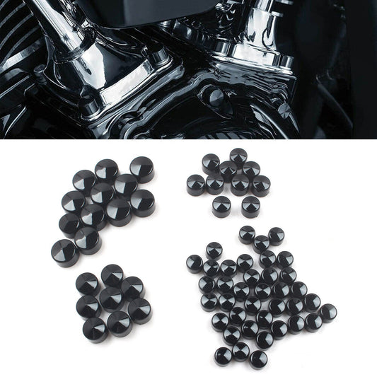CNC Black Motor Engine Bolt Cover Caps for Harley Street Glide Road King Softail Q
